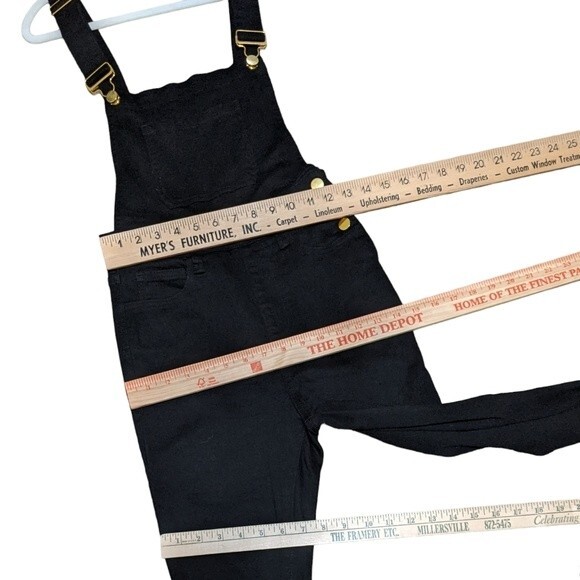 We Wore What Womens Overalls High Rise Skinny Black Size Medium Stretch Denim XS - Picture 6 of 10